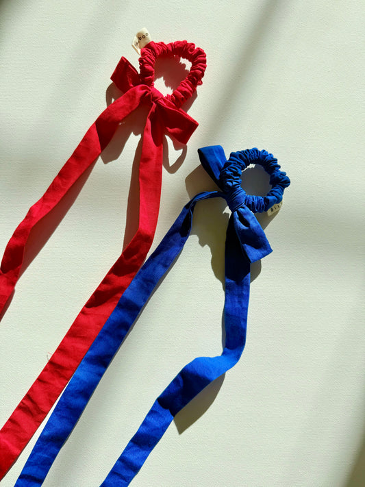 COTTON POPLIN MINI BOW SCRUNCHIES