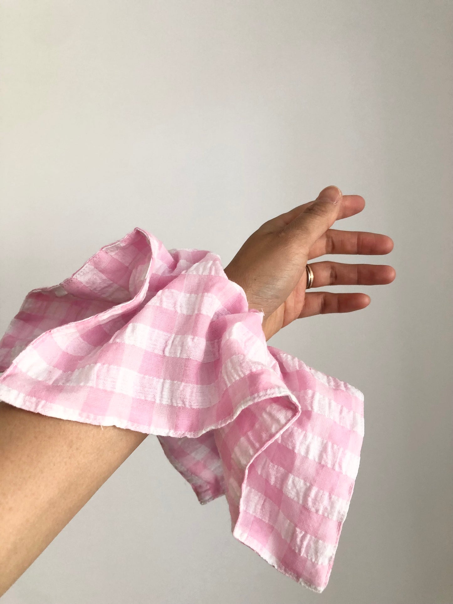 GINGHAM PETAL SCRUNCHIES - crystal bright