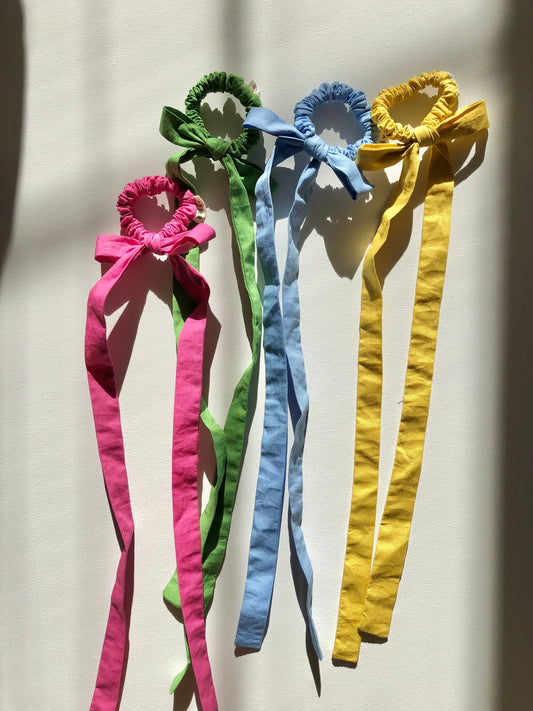 COTTON POPLIN MINI BOW SCRUNCHIES