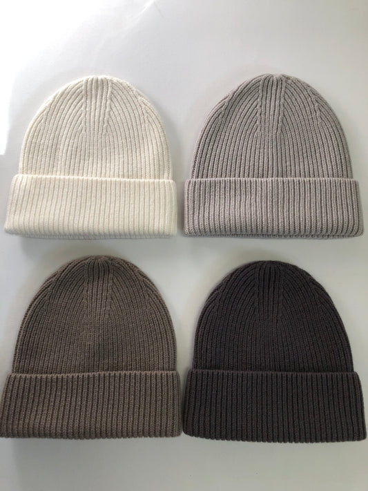 MERINO WOOL EVERYDAY BEANIES - neutral