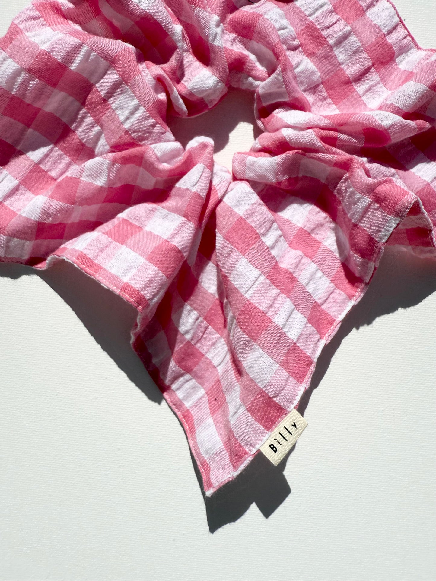 GINGHAM PETAL SCRUNCHIES - crystal bright