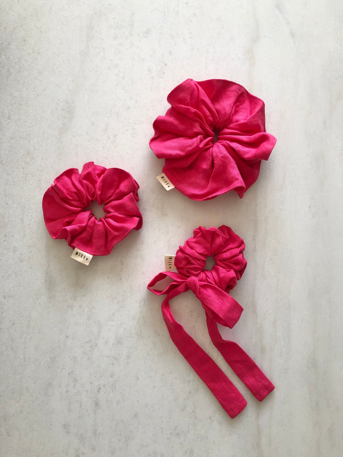 PURE LINEN SCRUNCHIES - bright