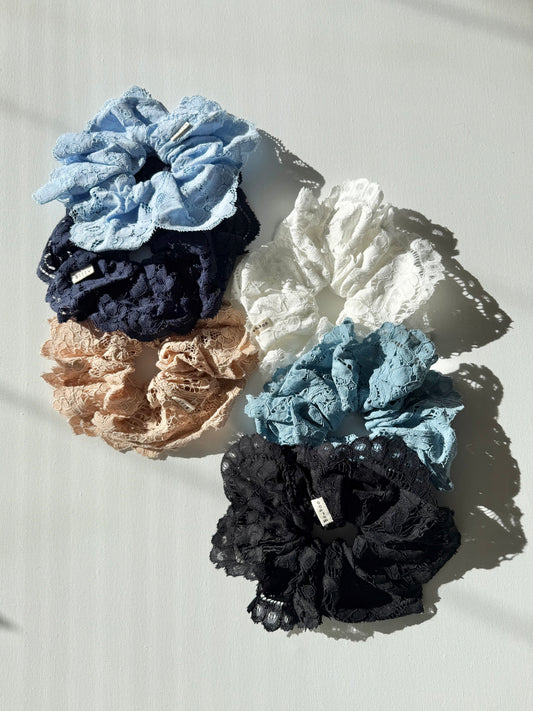 LACE SCRUNCHIES - neutral