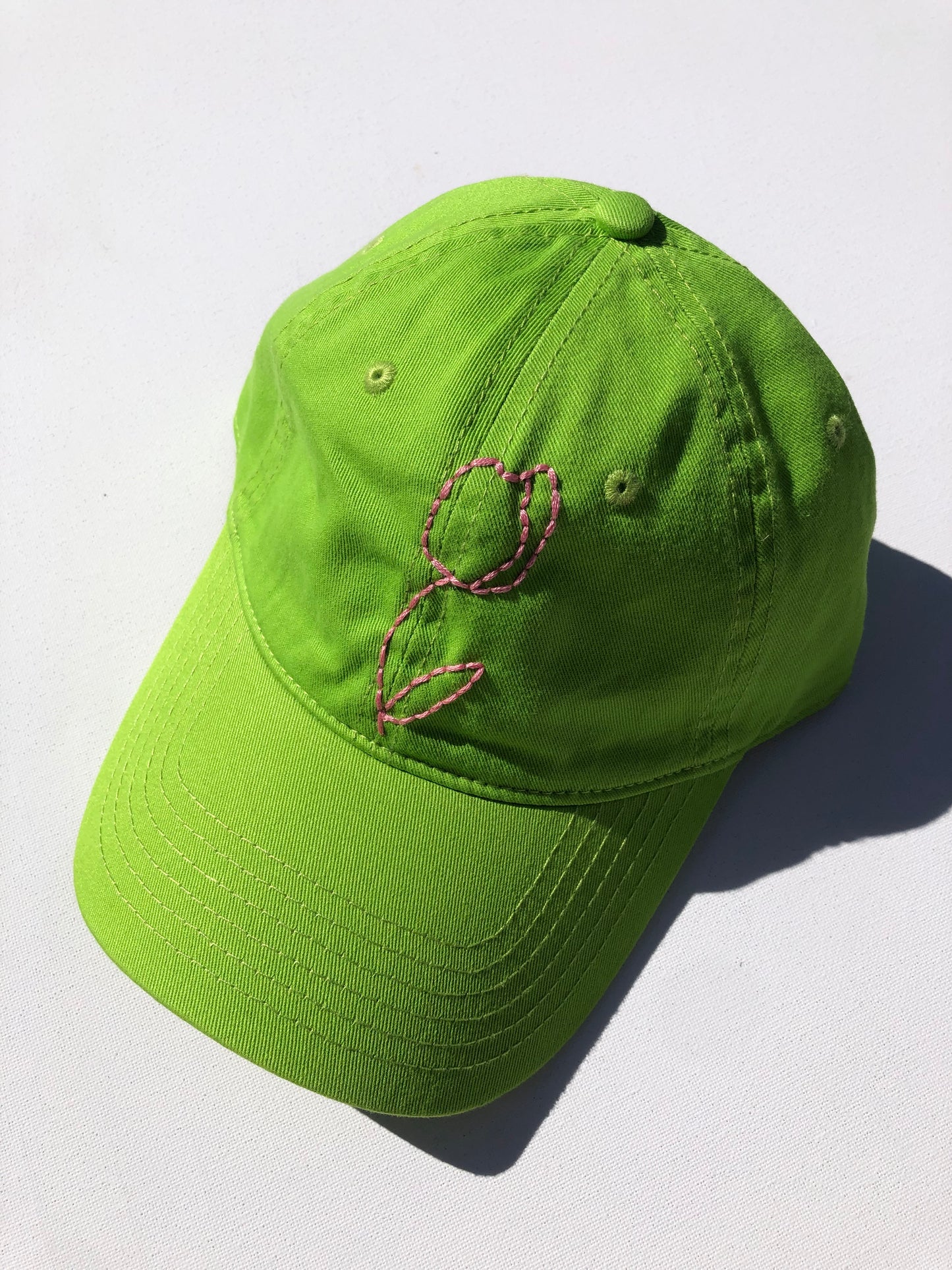 HAND EMBROIDERED TULIPS CAPS
