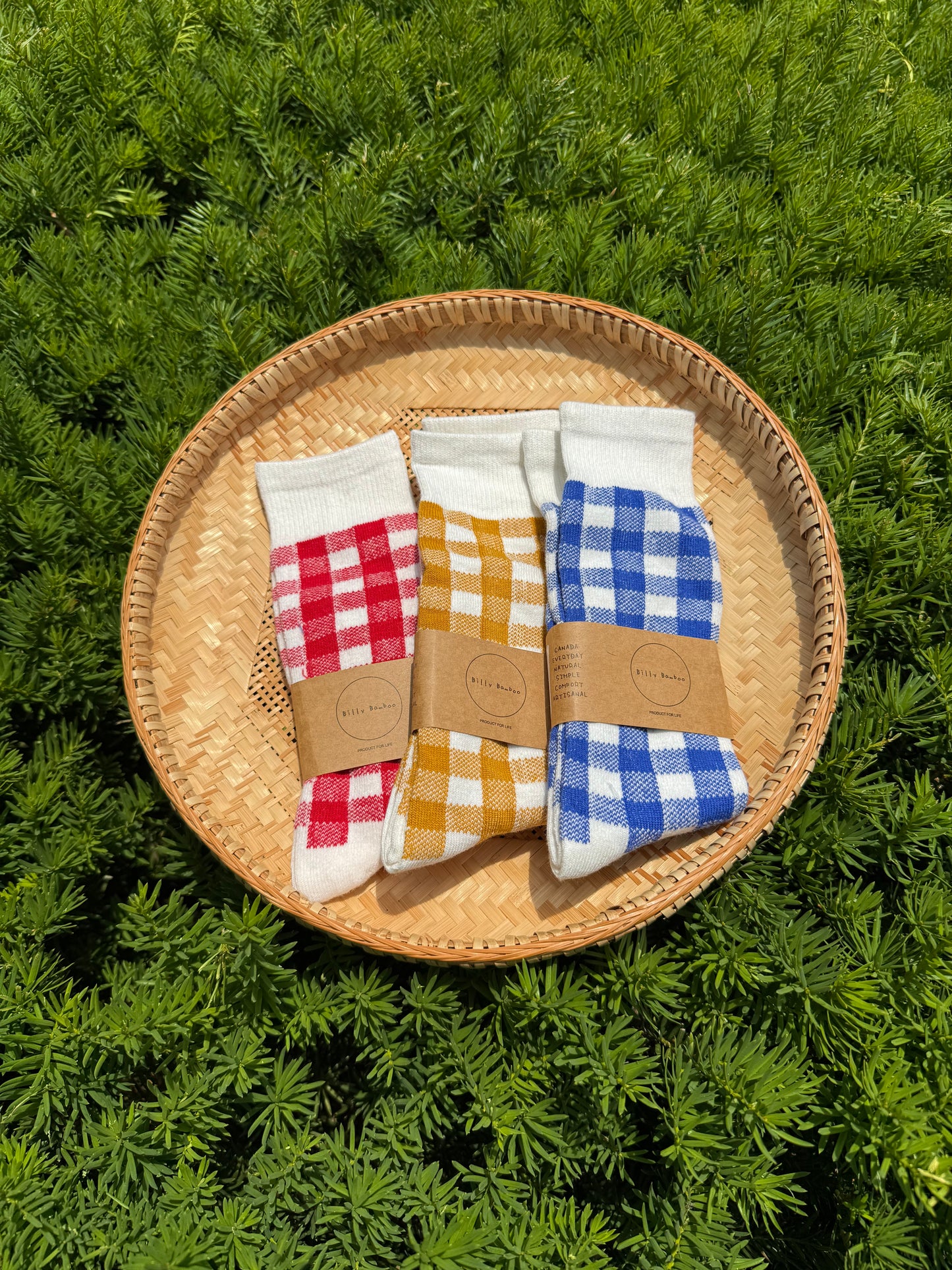 KIDS GINGHAM HIGH SOCKS