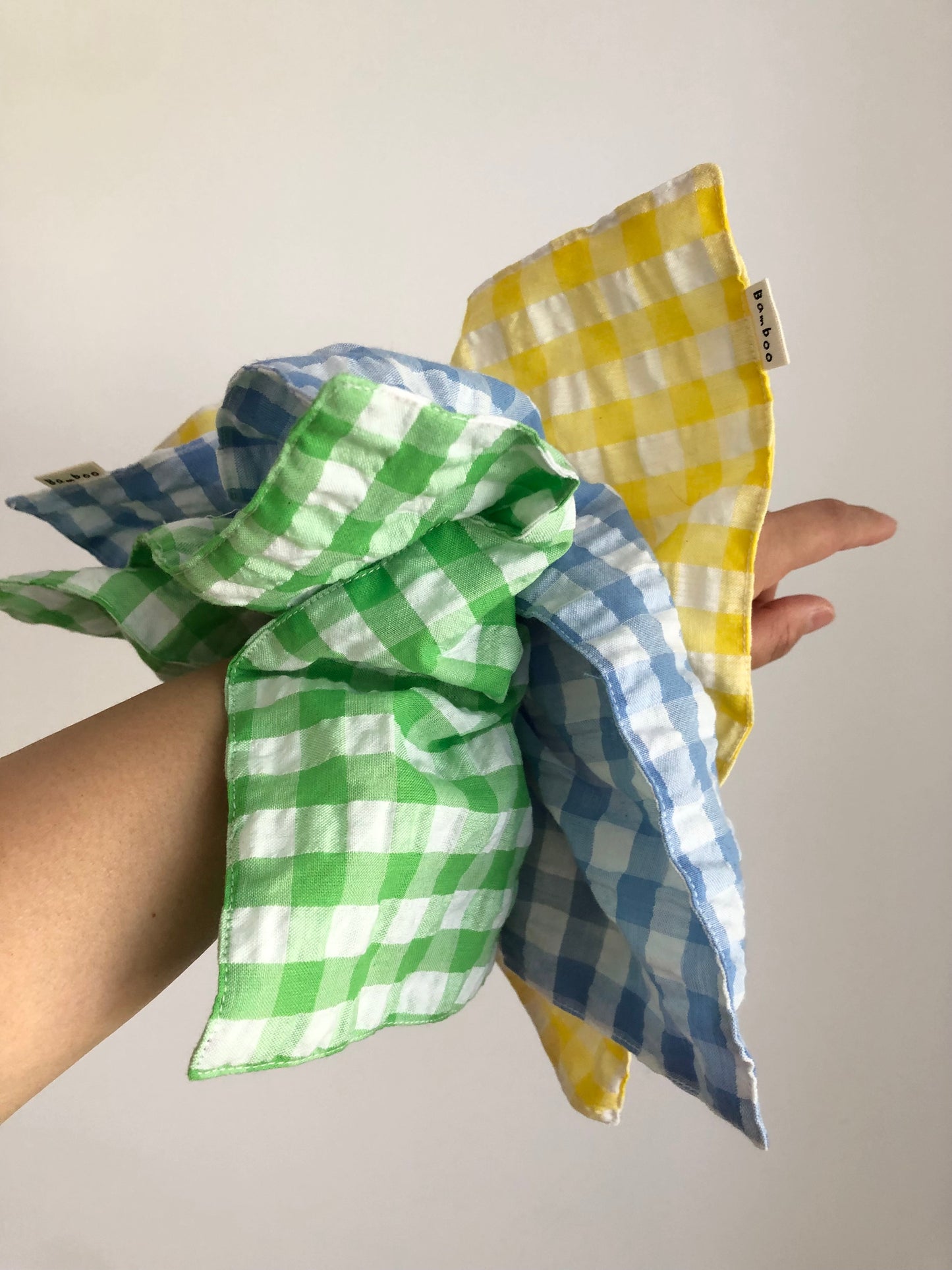 GINGHAM PETAL SCRUNCHIES - crystal bright