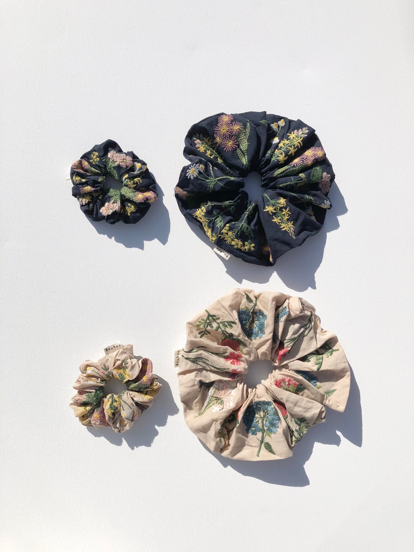 EMBROIDERED HERB SCRUNCHIES