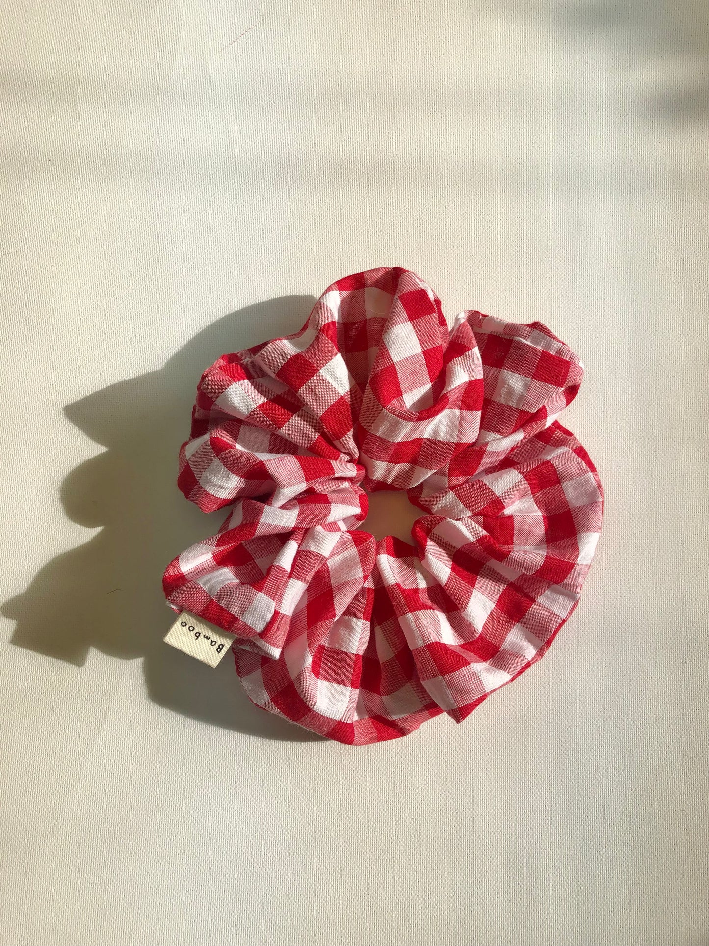 GINGHAM SEERSUCKER SCRUNCHIES  - crystal bright
