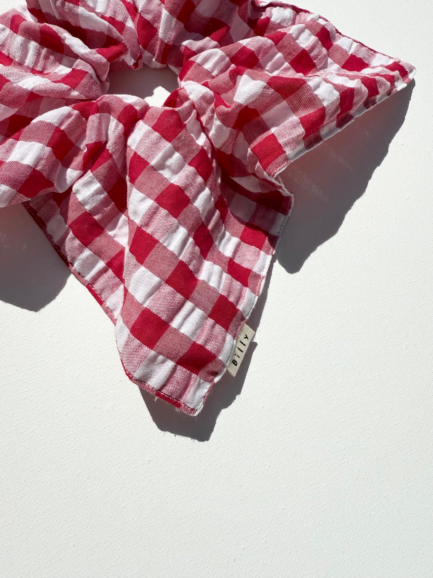 GINGHAM PETAL SCRUNCHIES - crystal bright