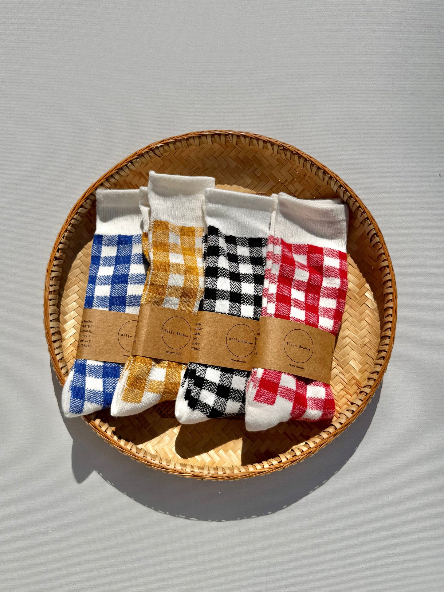 KIDS GINGHAM HIGH SOCKS