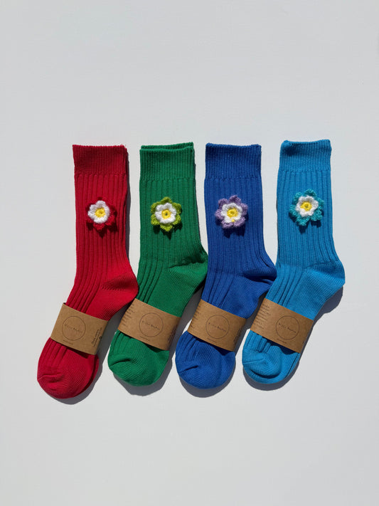 CROCHET DAFFODILS COTTON SOCKS