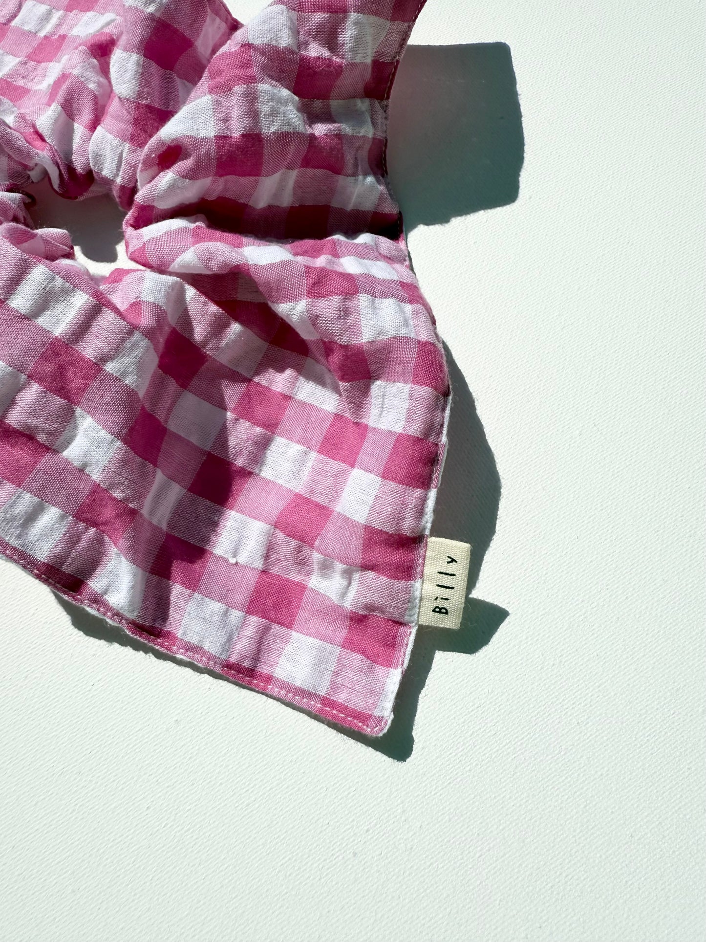 GINGHAM PETAL SCRUNCHIES - crystal bright