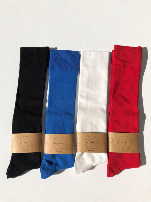 COMBED COTTON KNEE SOCKS
