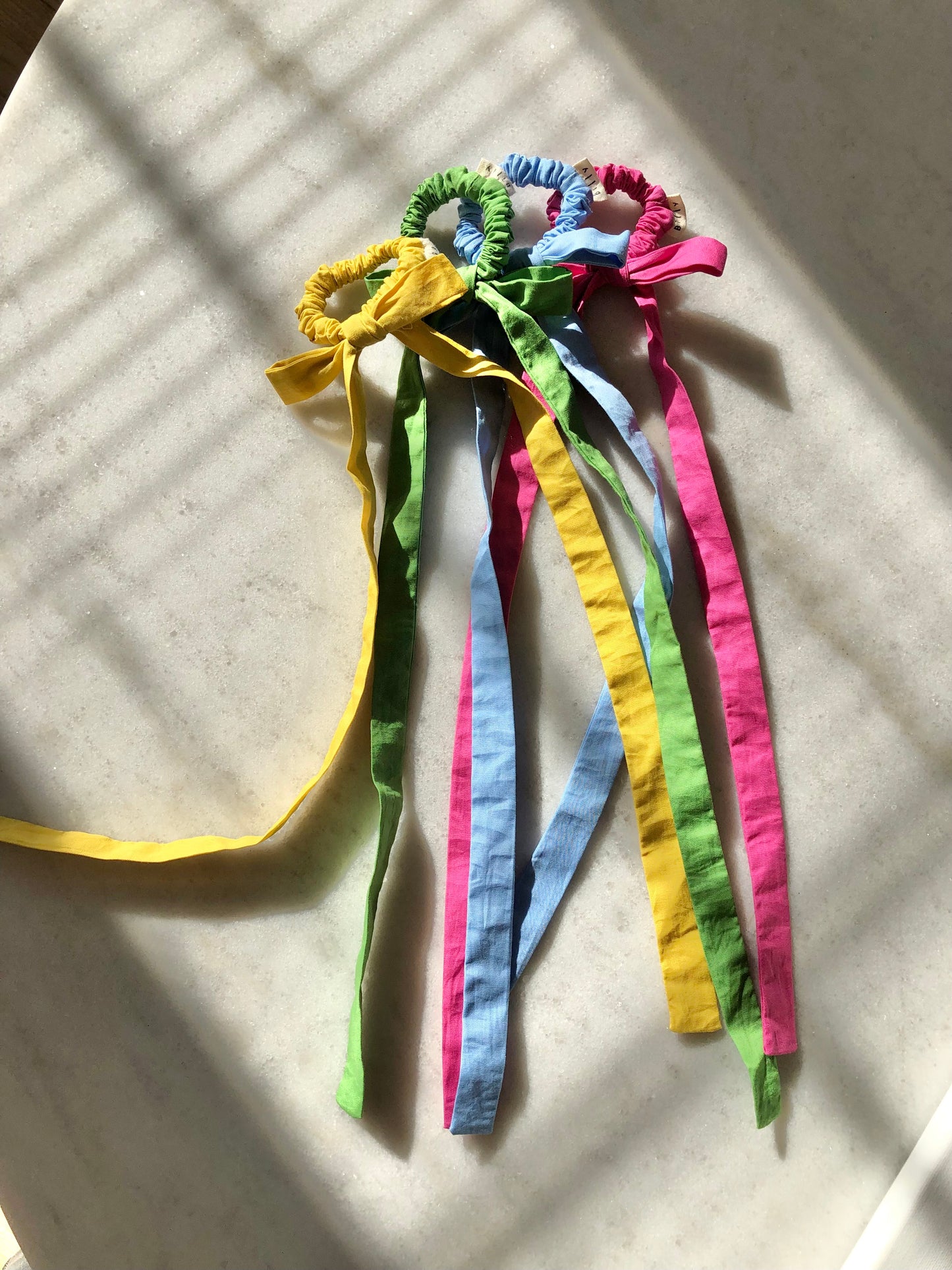 COTTON POPLIN MINI BOW SCRUNCHIES