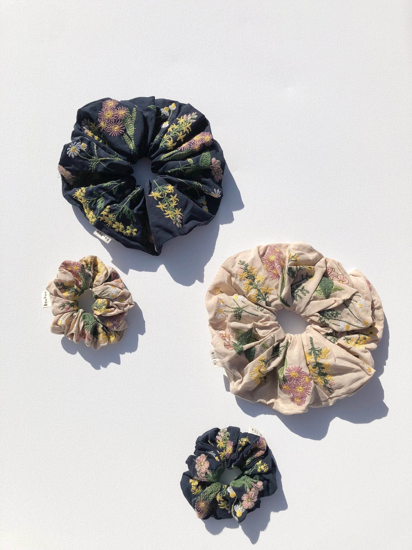 EMBROIDERED HERB SCRUNCHIES