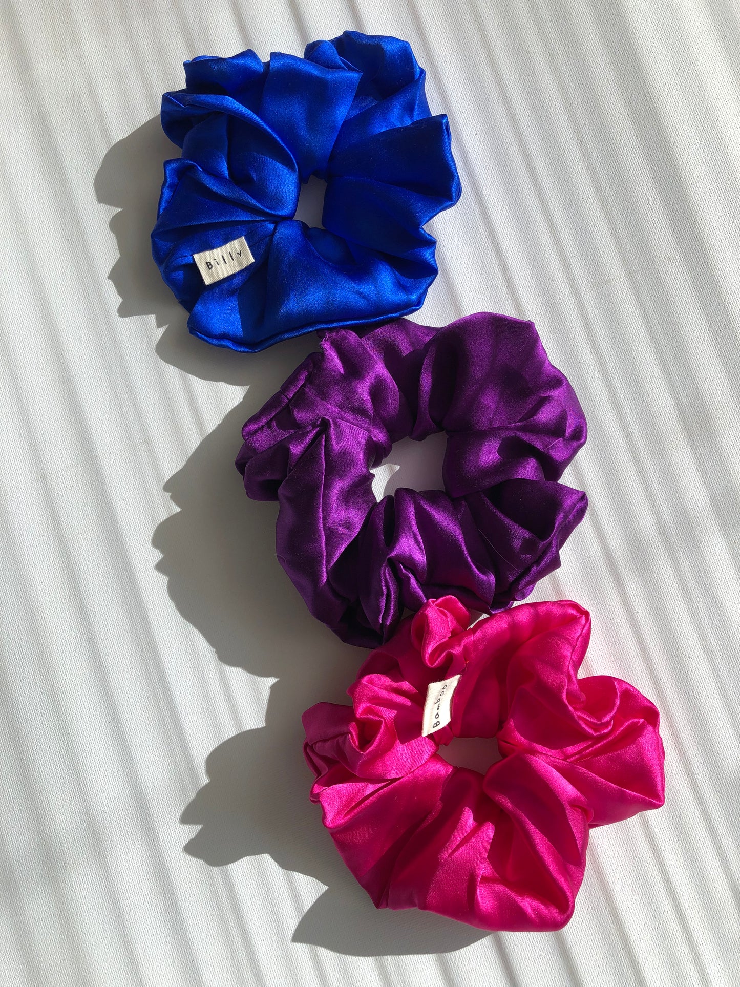 PURE SILK SCRUNCHIES - crystal brights