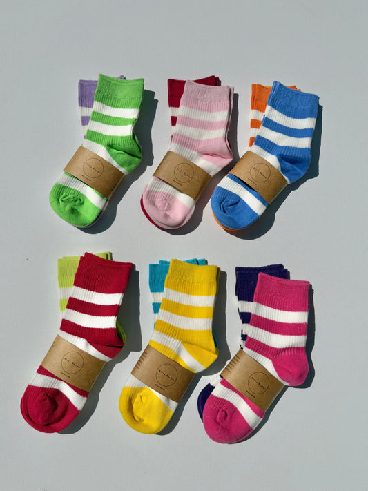 KIDS POP STRIPE SOCKS: PACK OF 2