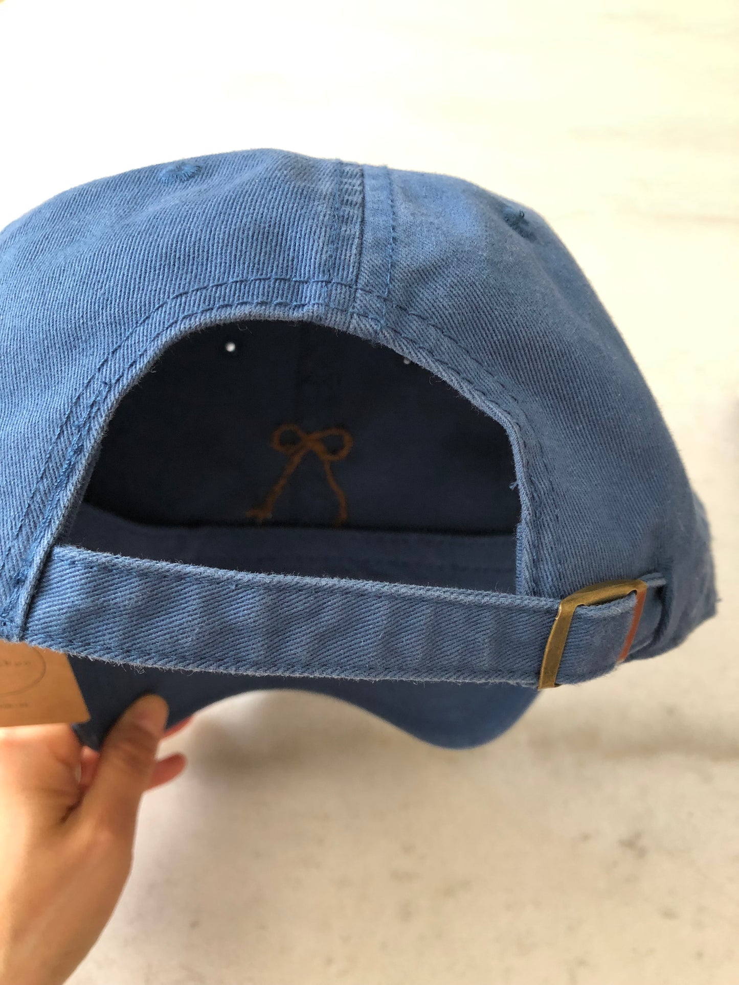HAND EMBROIDERED BOW CAPS - neutral