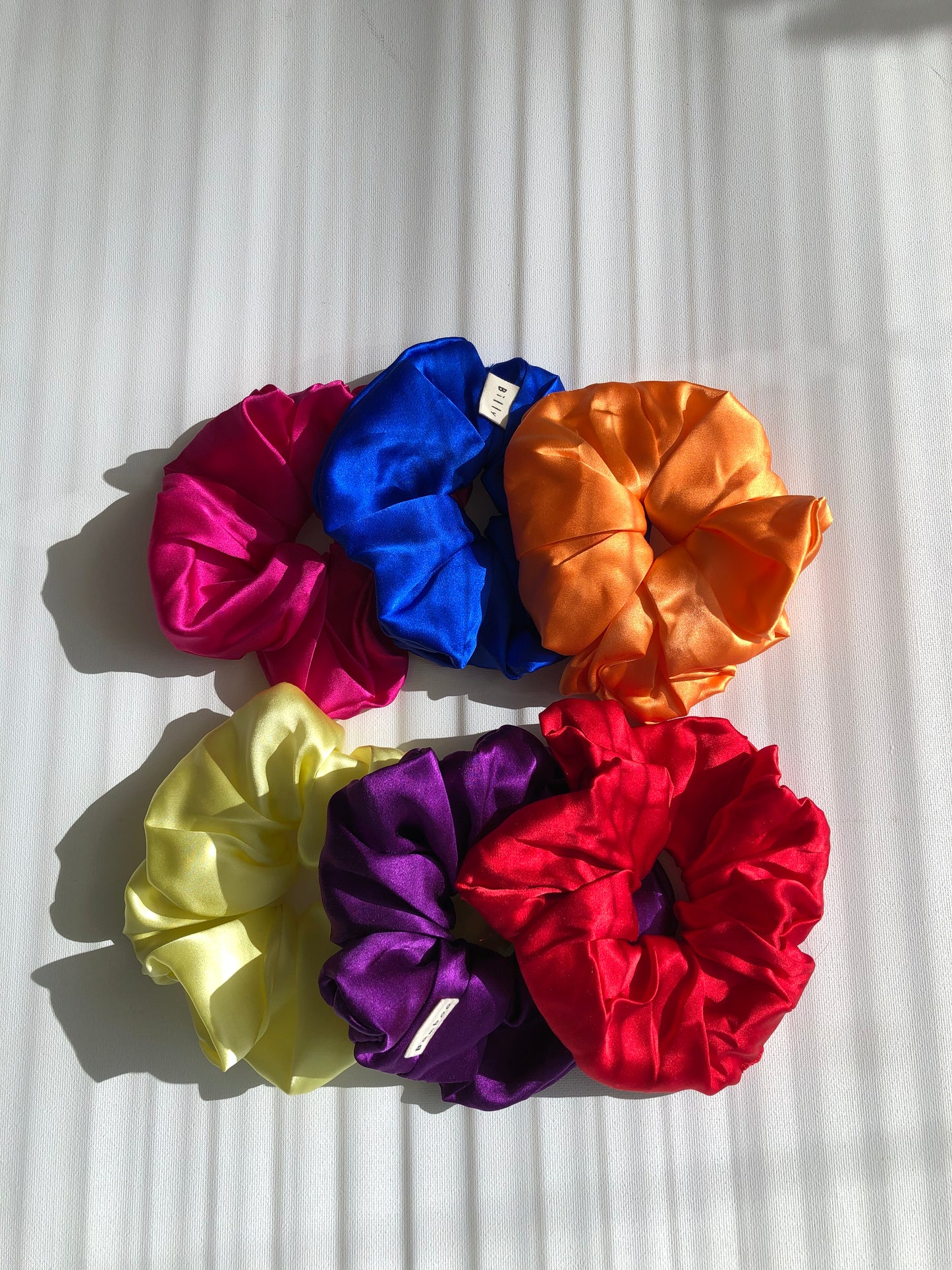 PURE SILK SCRUNCHIES - crystal brights