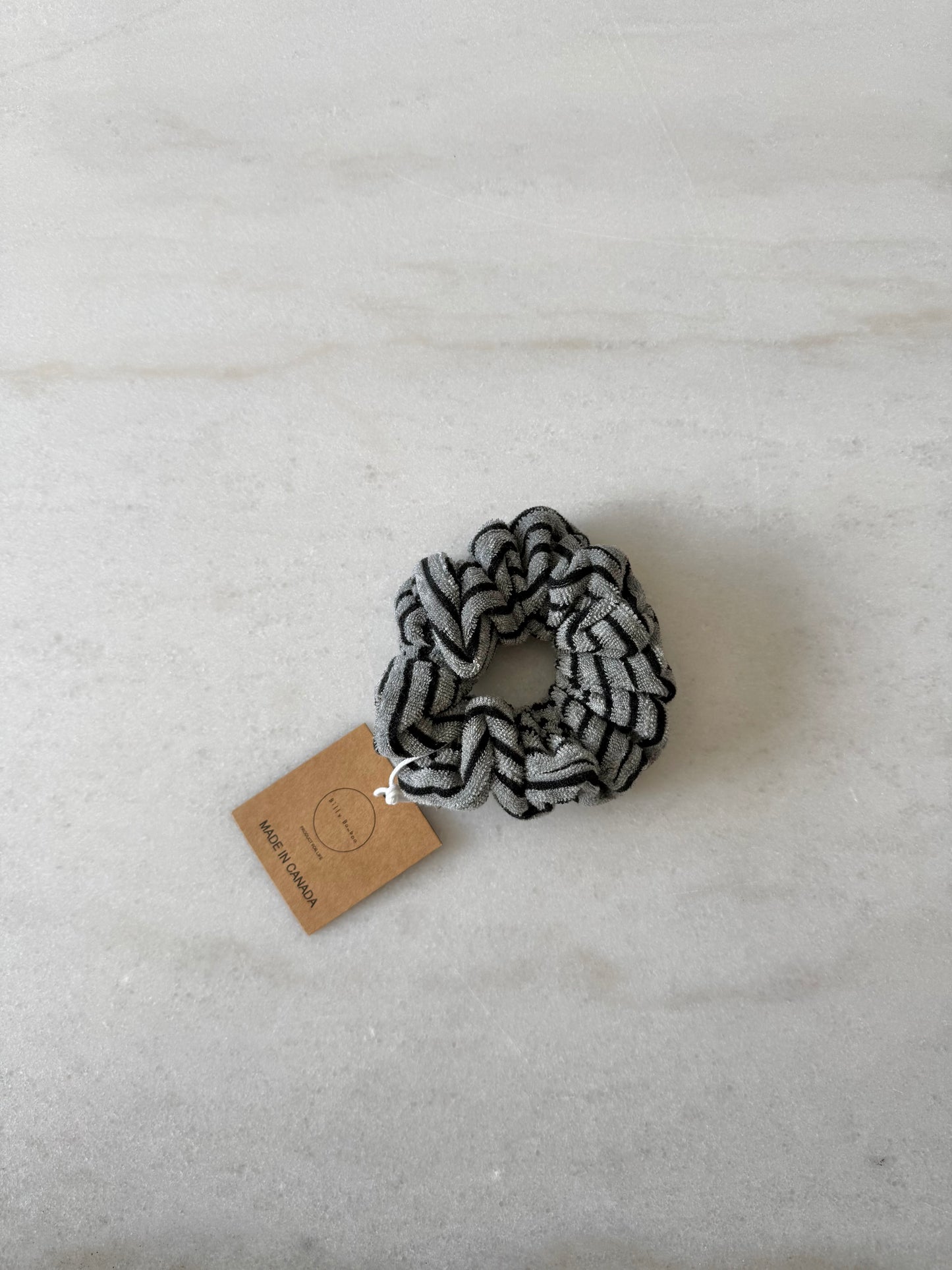NOVA SCOTIA TOWELLING STRIPE SCRUNCHIES - neutral