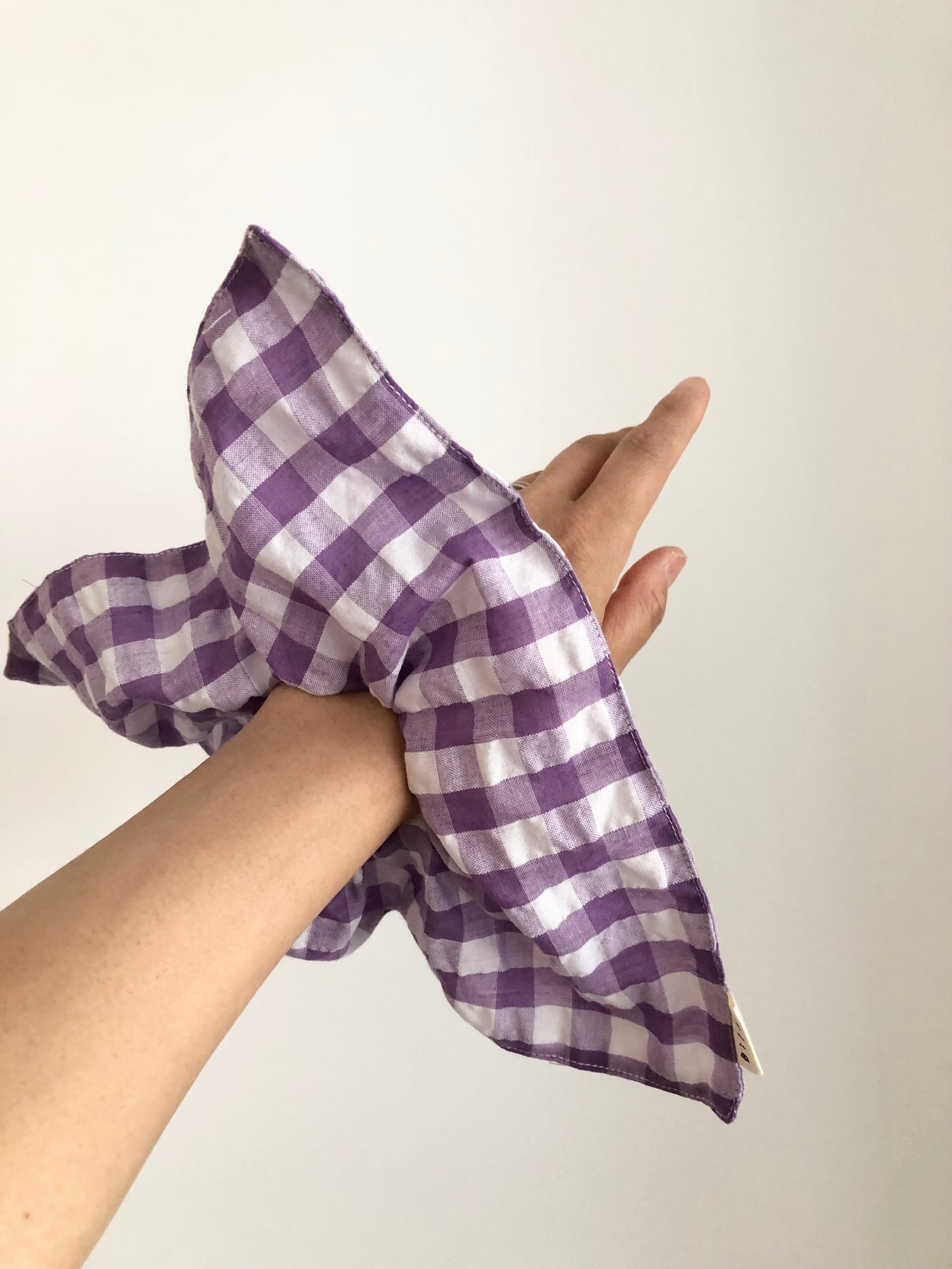 GINGHAM PETAL SCRUNCHIES - crystal bright