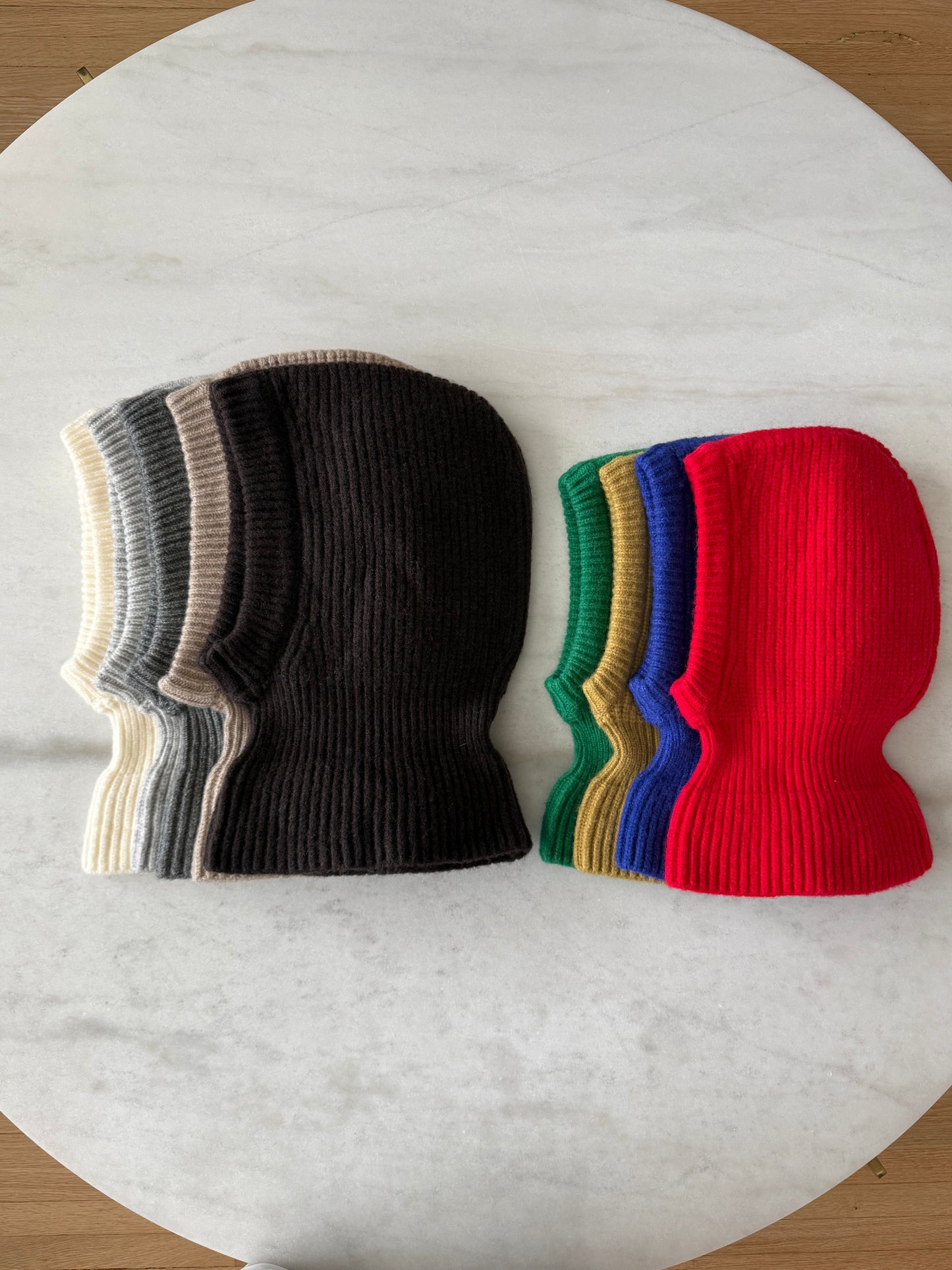 KIDS CHUNKY RIB BALACLAVA - crystal bright