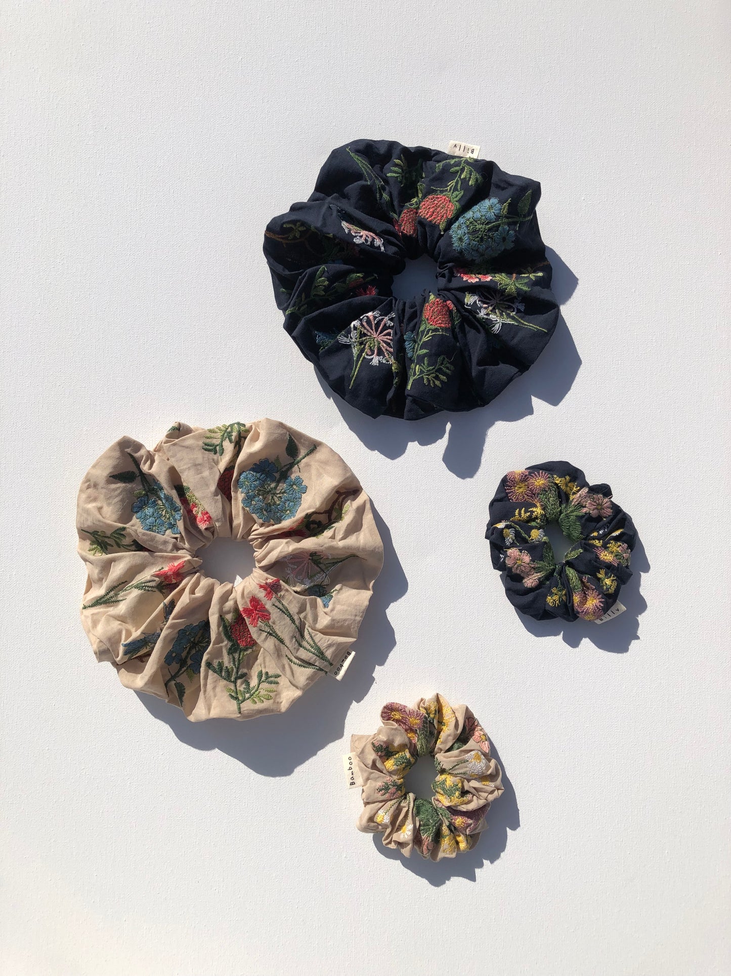 EMBROIDERED HERB SCRUNCHIES