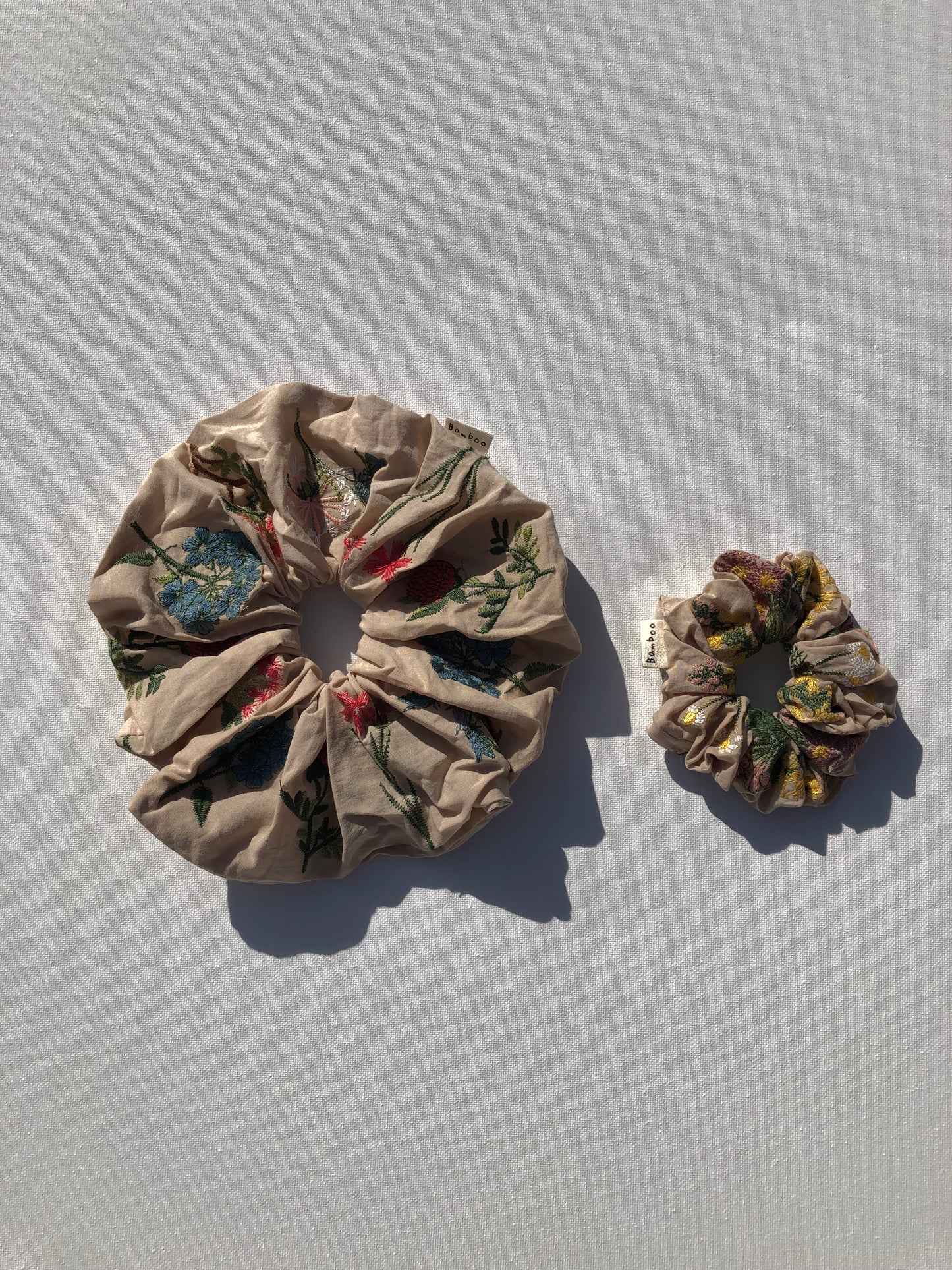 EMBROIDERED HERB SCRUNCHIES