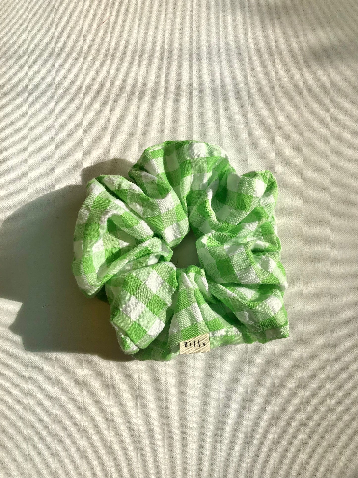 GINGHAM SEERSUCKER SCRUNCHIES  - crystal bright