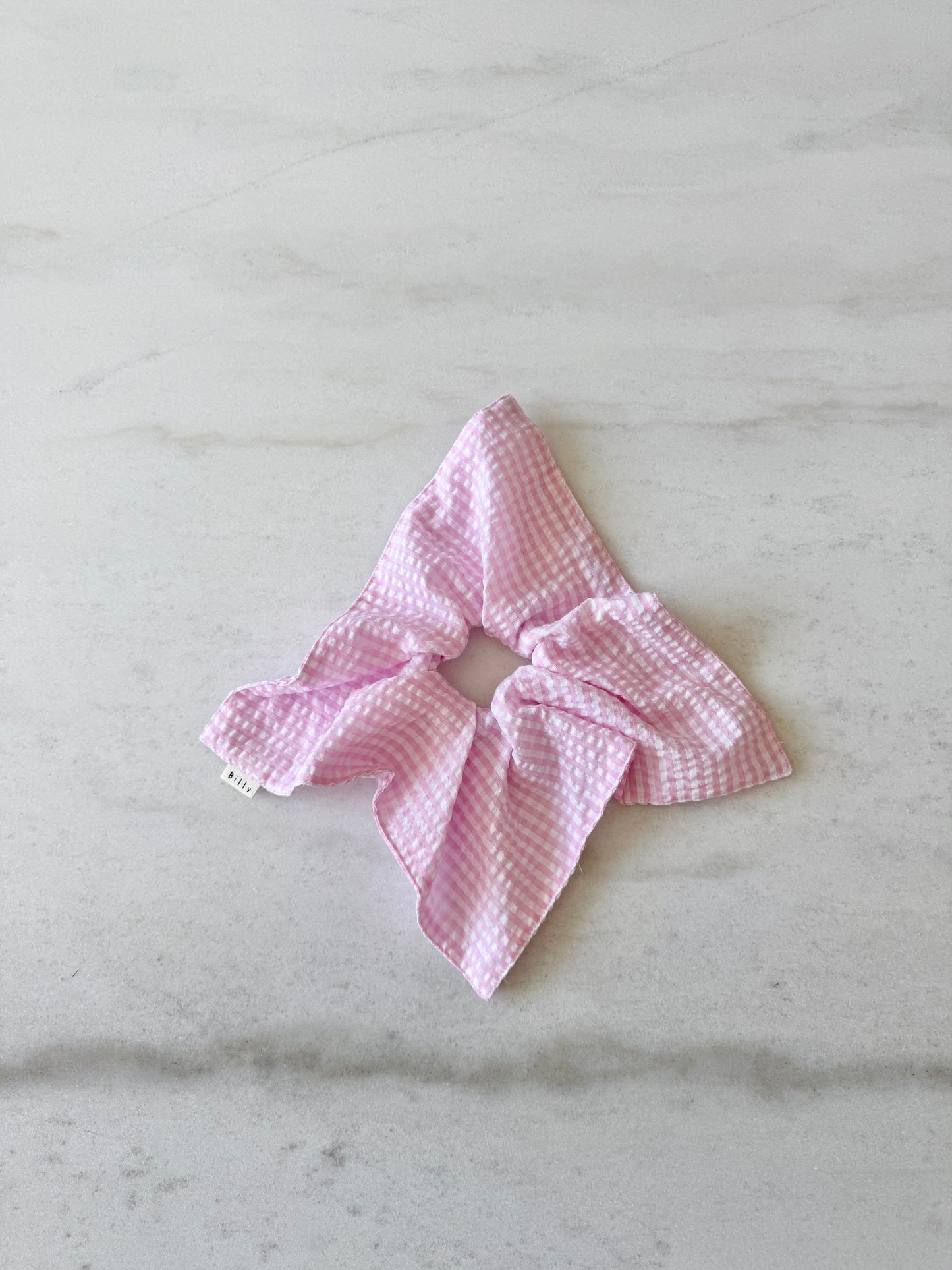 MINI GINGHAM PETAL SCRUNCHIES - bright