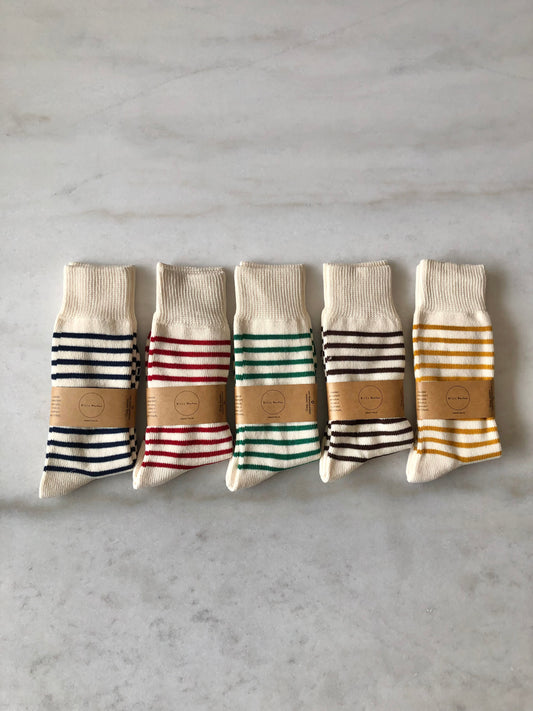 MAKINO STRIPE HIGH SOCKS