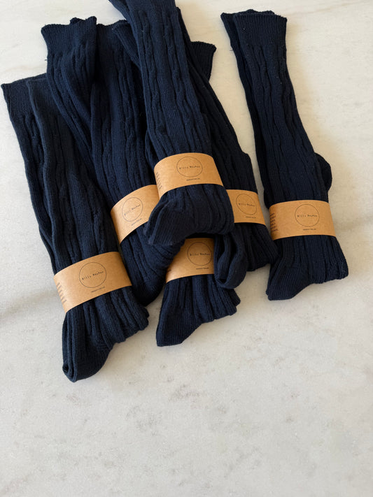 CANADA COTTON CABLE KNEE SOCKS