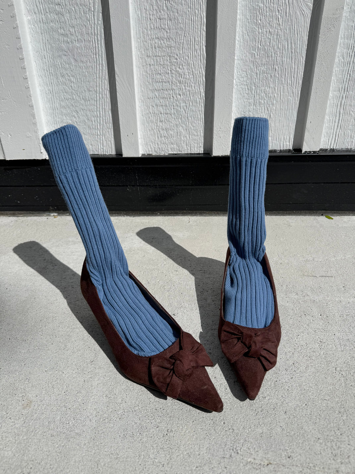 RIBBED COTTON HIGH SOCKS