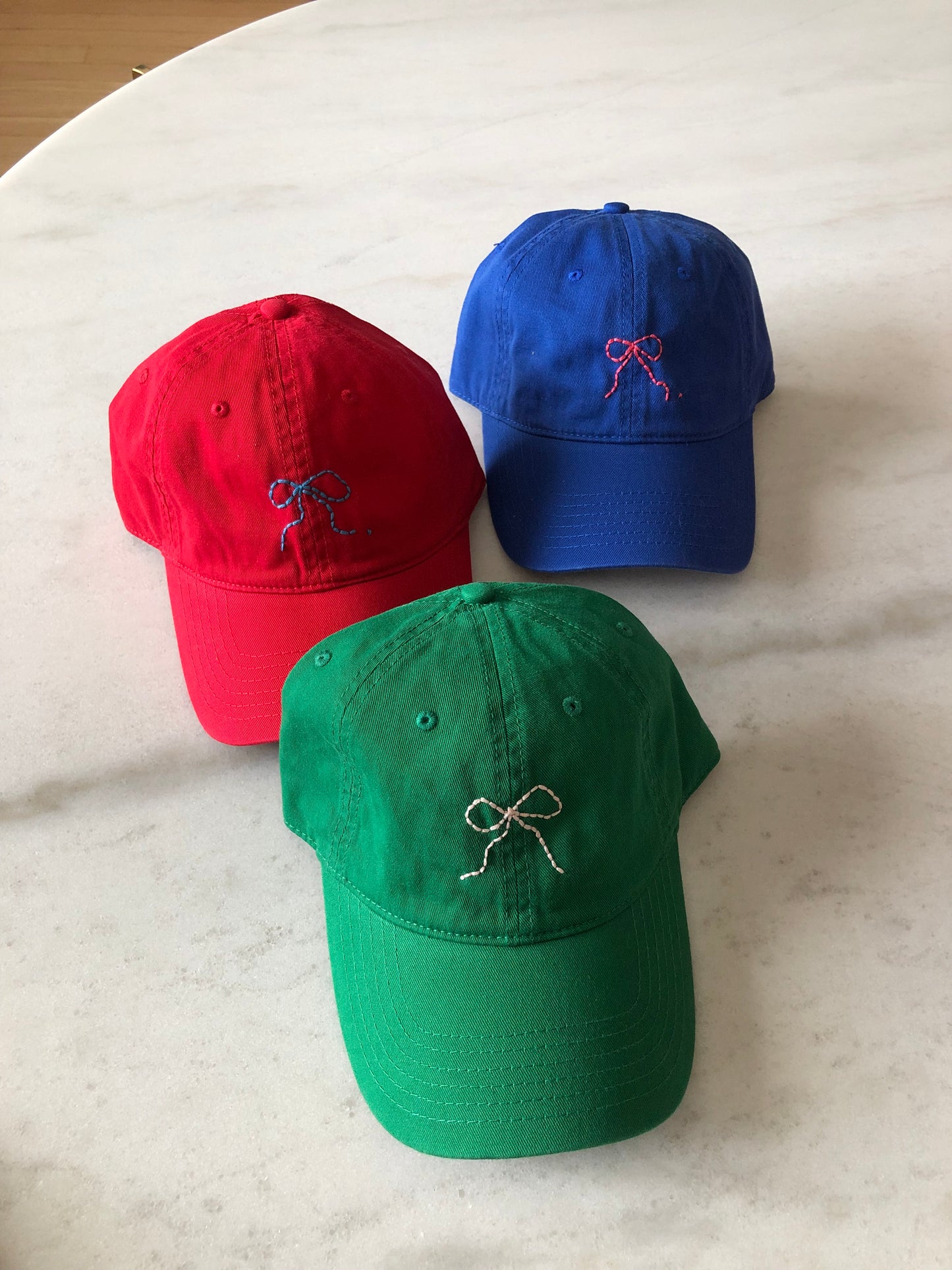 HAND EMBROIDERY BOW CAPS