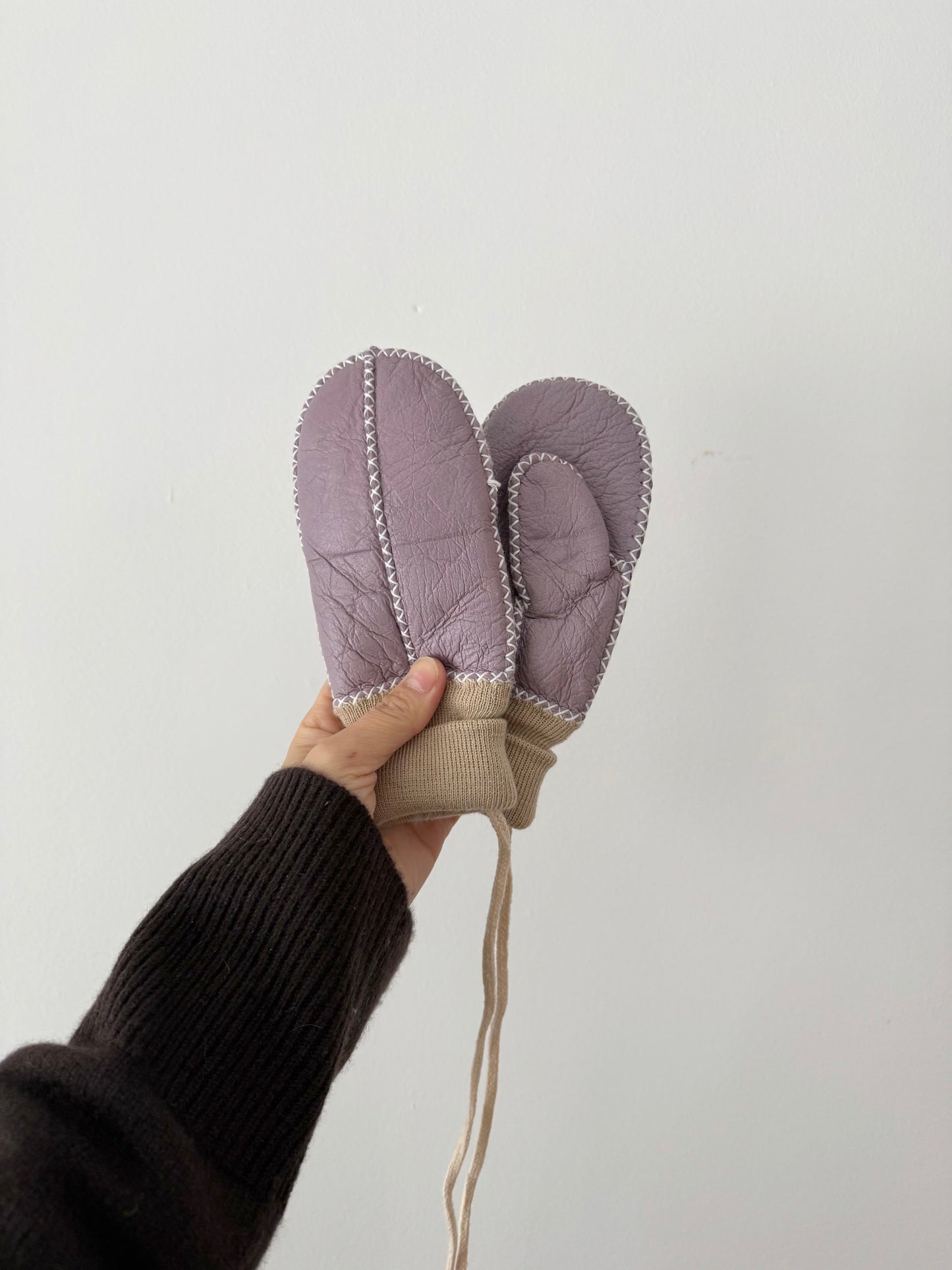 KIDS SHEARLING MITTENS