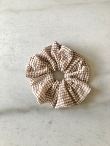 MINI GINGHAM SEERSUCKER SCRUNCHIES - neutral