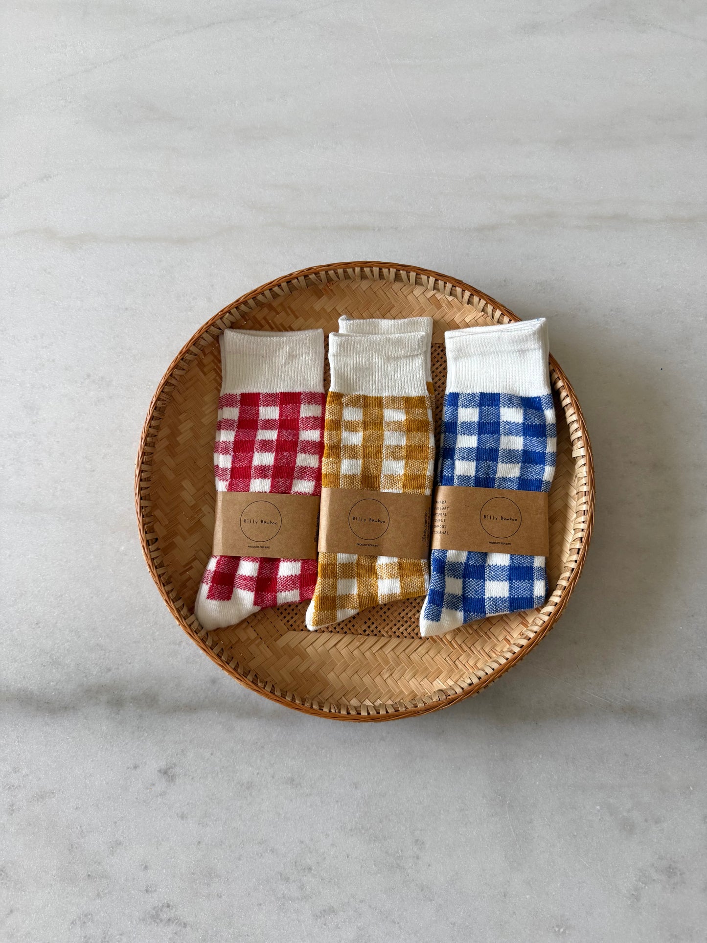 KIDS GINGHAM HIGH SOCKS