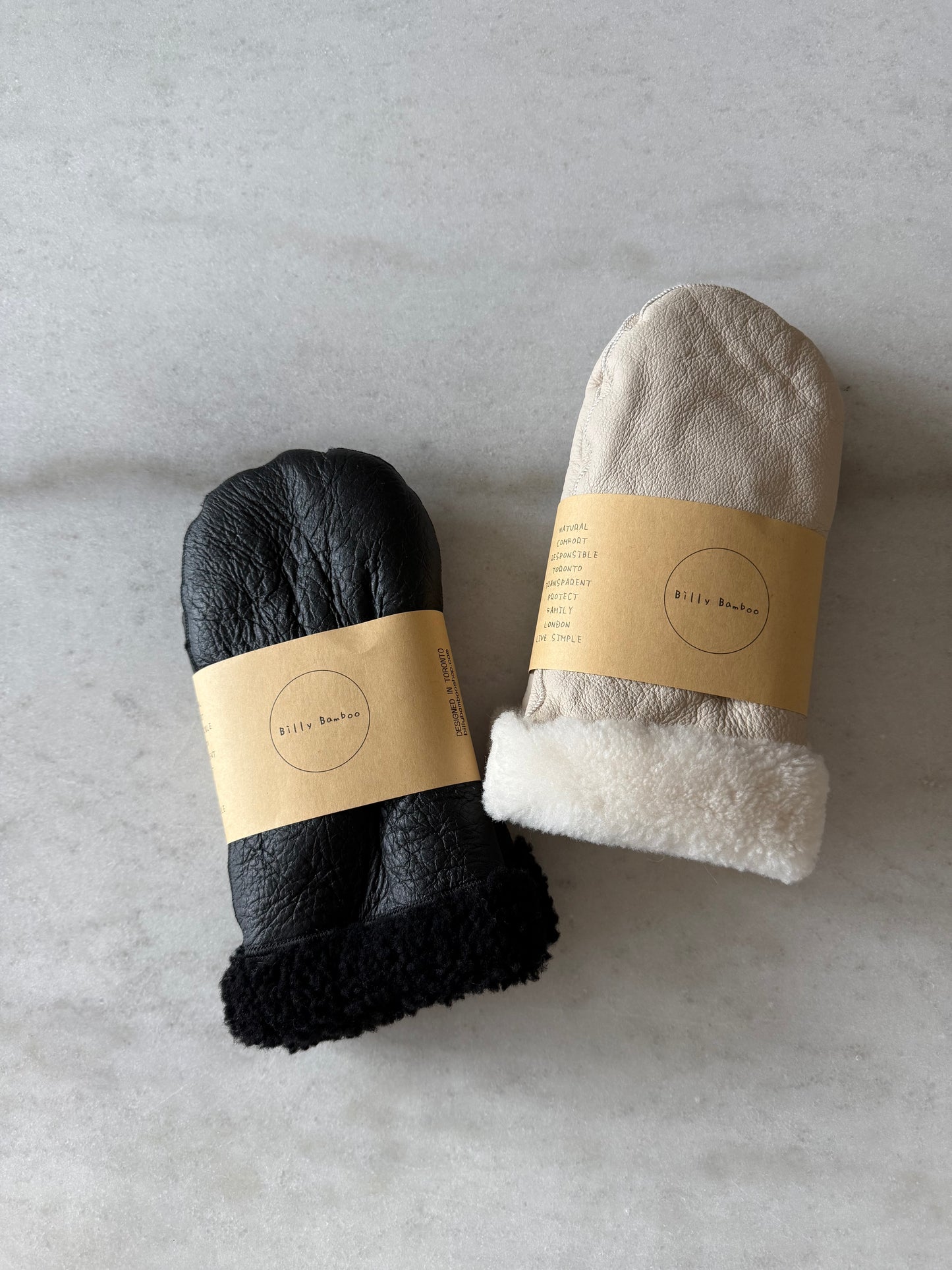 PUFFY SHEARLING MITTENS