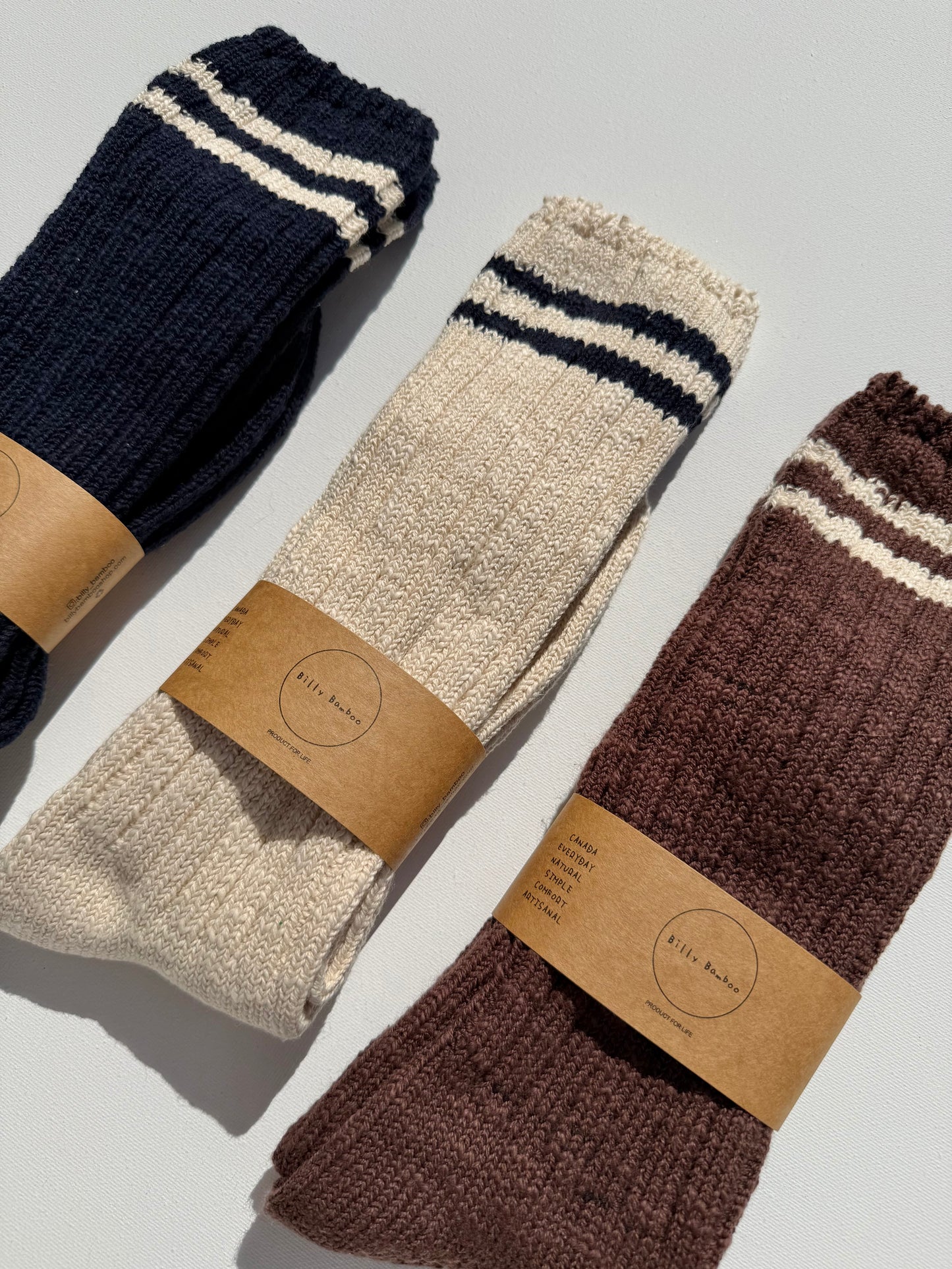 SLUB COTTON COLLEGE SOCKS - end of August
