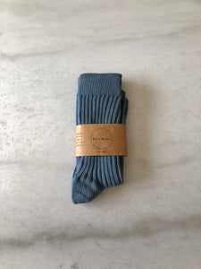 RIBBED COTTON HIGH SOCKS - pastel