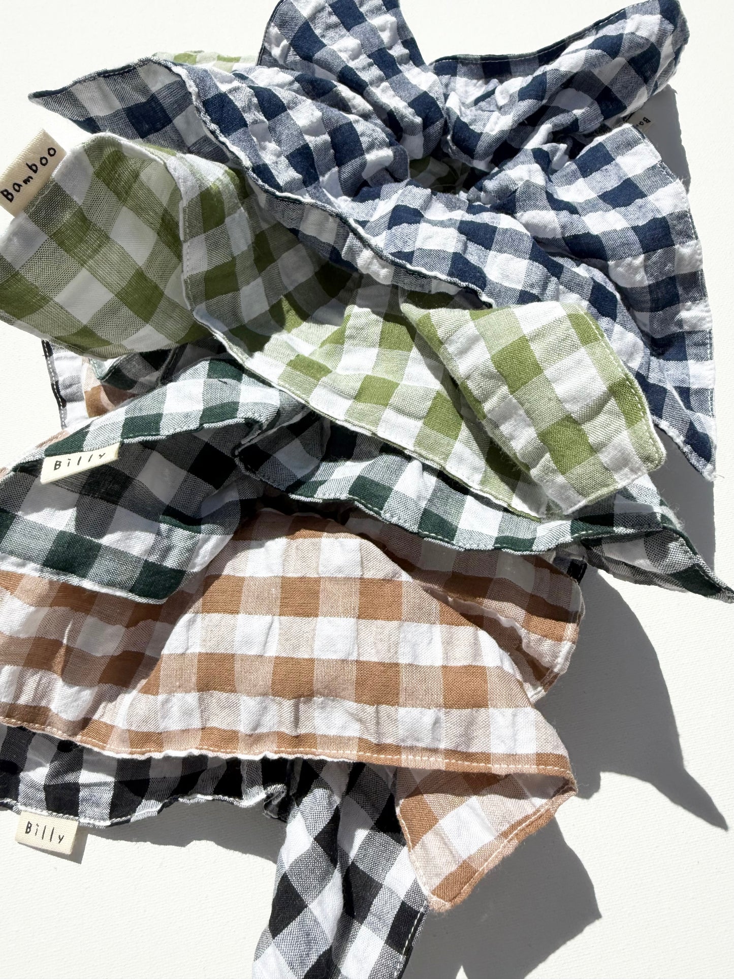 GINGHAM PETAL SCRUNCHIES - neutral