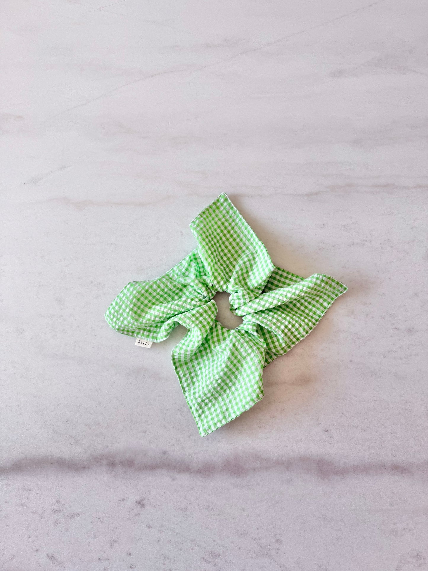 MINI GINGHAM PETAL SCRUNCHIES - bright