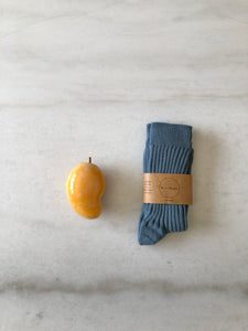 RIBBED COTTON HIGH SOCKS - pastel