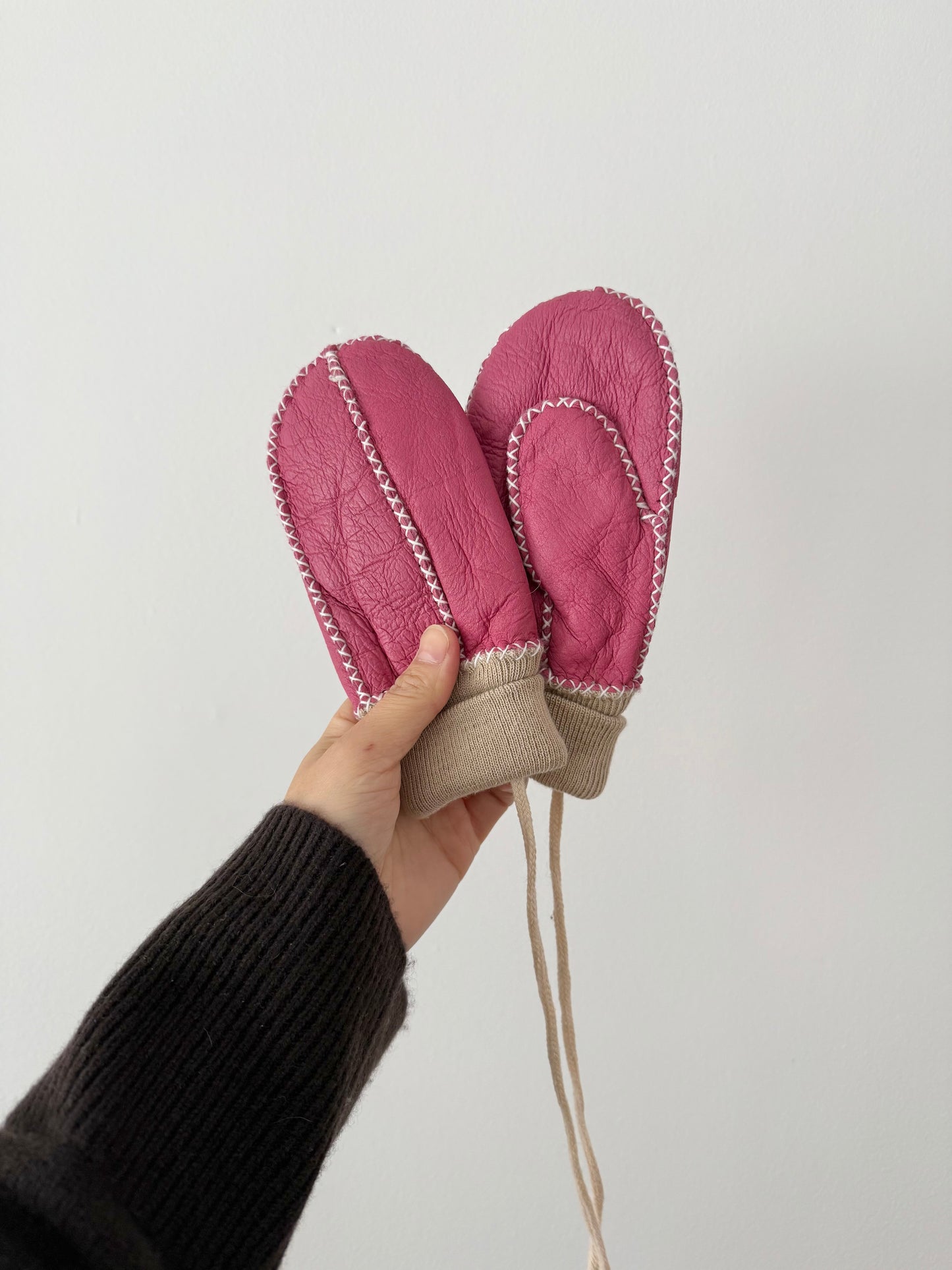 KIDS SHEARLING MITTENS
