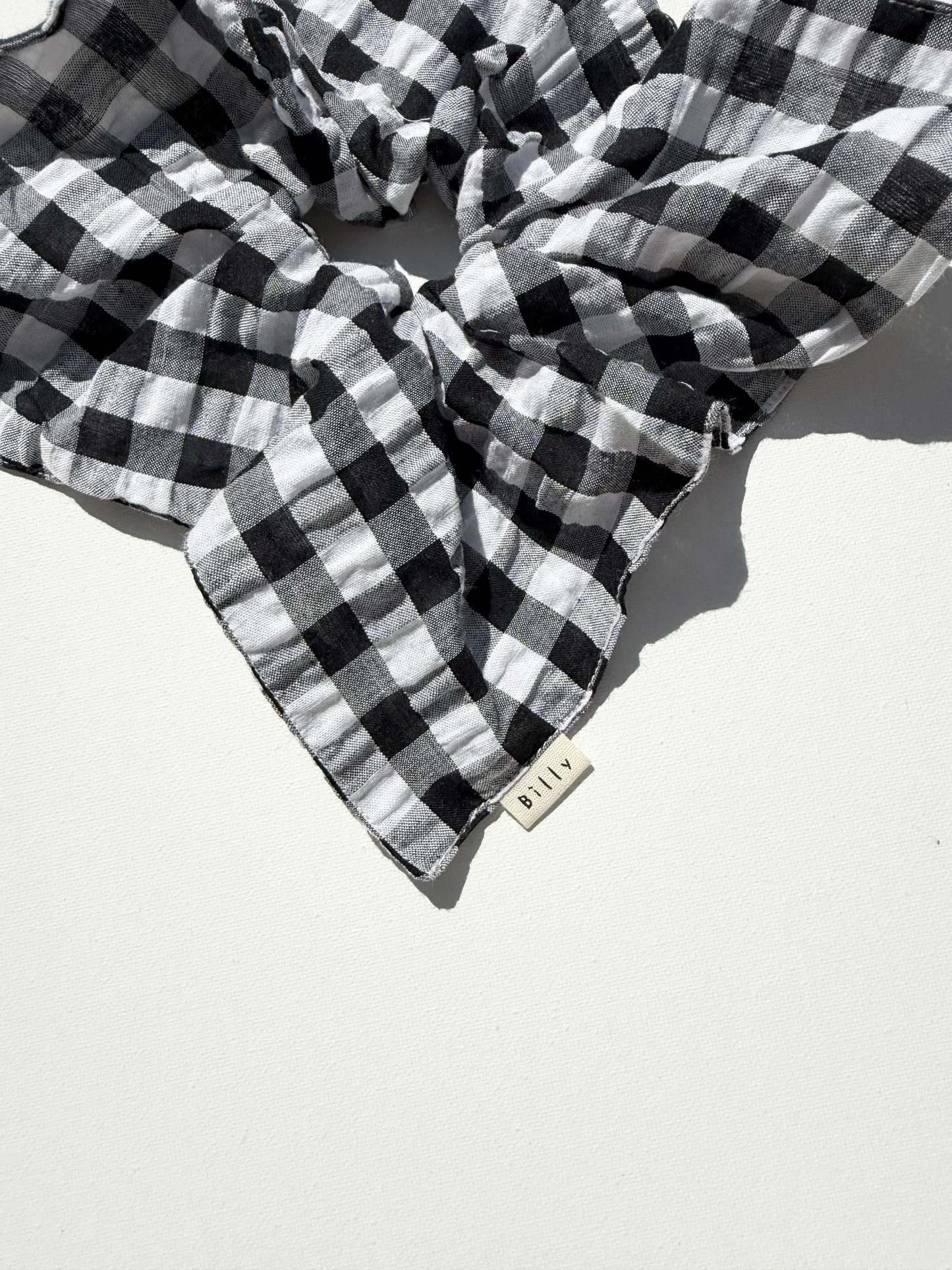 GINGHAM PETAL SCRUNCHIES - neutral