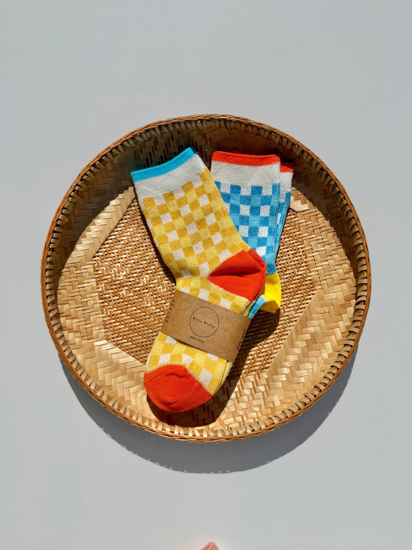 KIDS POP GINGHAM SOCKS PACK OF 2