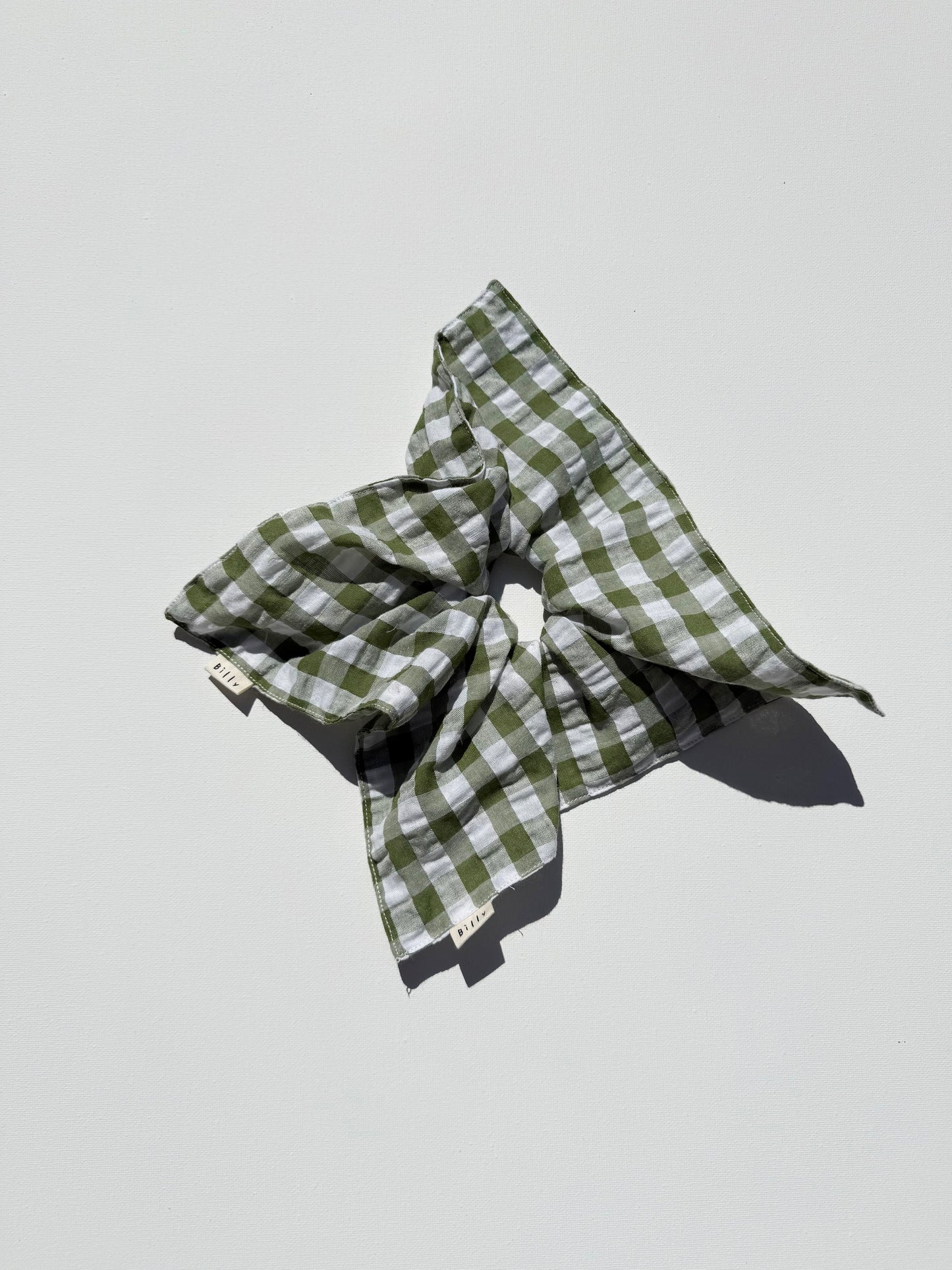 GINGHAM PETAL SCRUNCHIES - neutral