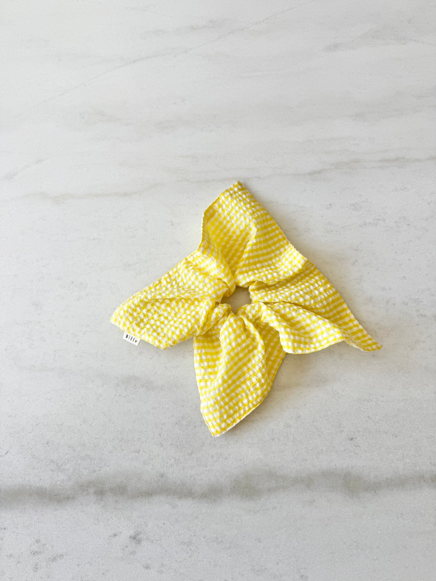 MINI GINGHAM PETAL SCRUNCHIES - bright