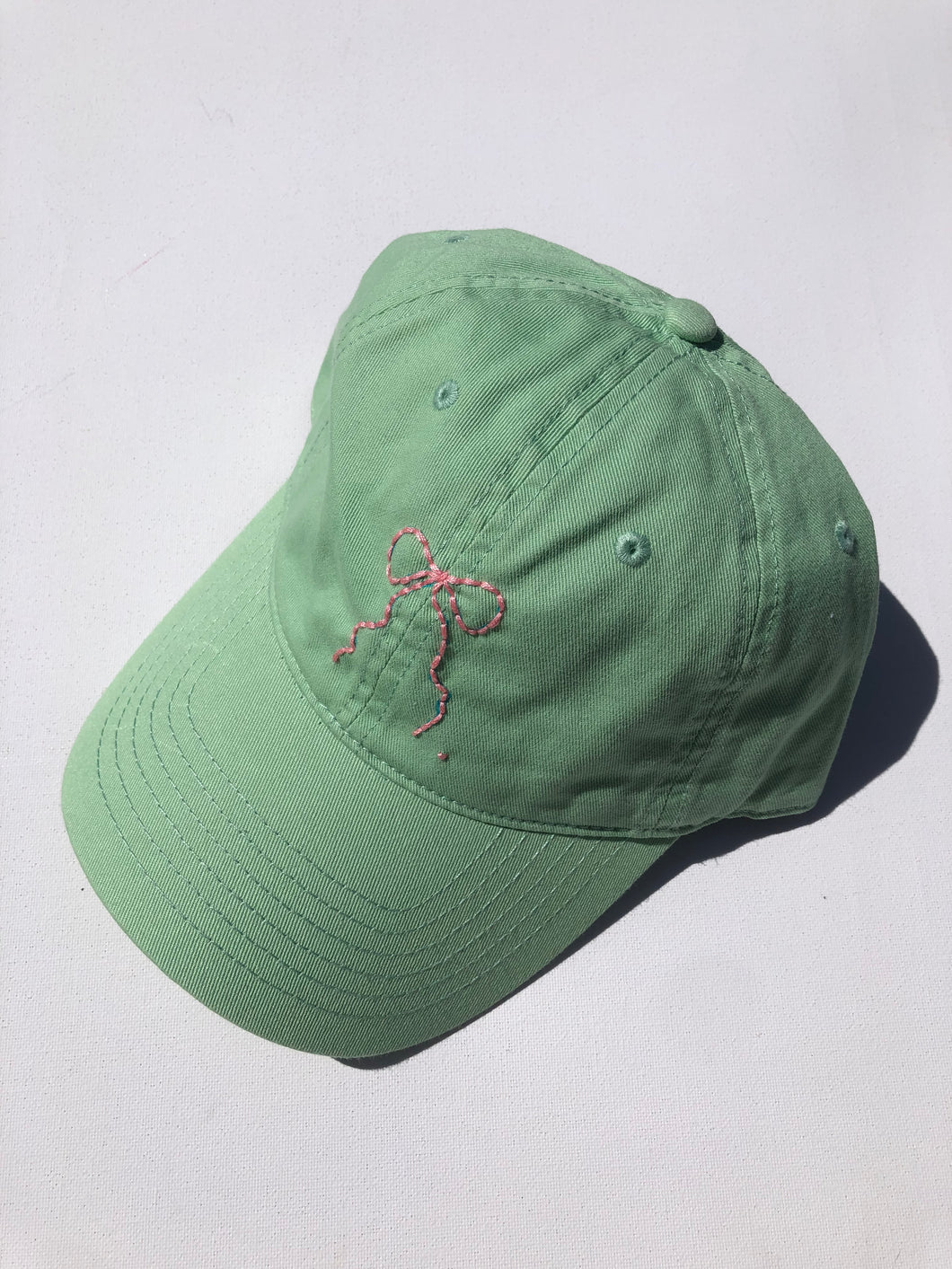 HAND EMBROIDERY BOW CAPS - pastel