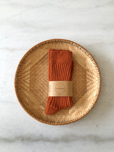 RIBBED COTTON HIGH SOCKS - pastel